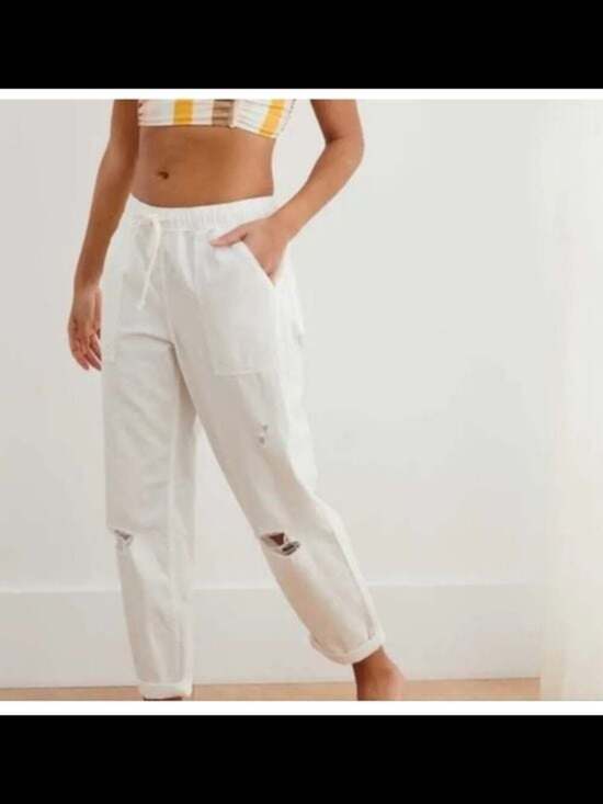 aerie Pants - aerie Cream Drawstring Casual Pants